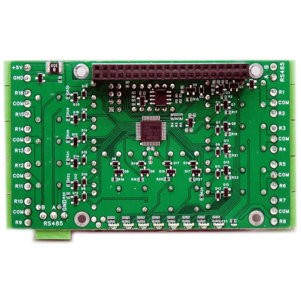 16 Relays 2A/24V 8-Layer Stackable HAT for Raspberry Pi