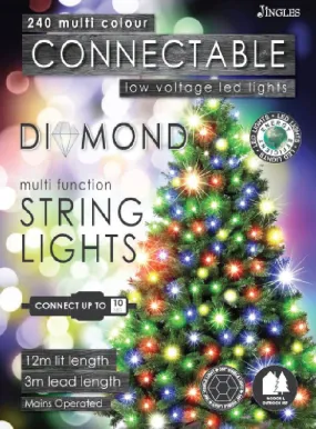 240 LED Multi Colour Diamond Connectable Multi Function String Lights