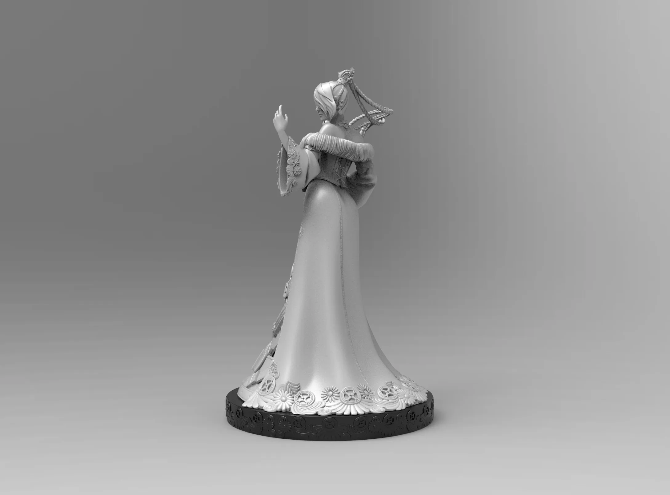 A306 - Games character design, FFX Looloo statue, STL 3D model design print download files