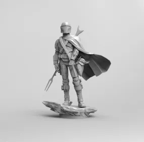 A312 - Movies character design, SW Mando with Kiddo green, STL 3D model design print download file