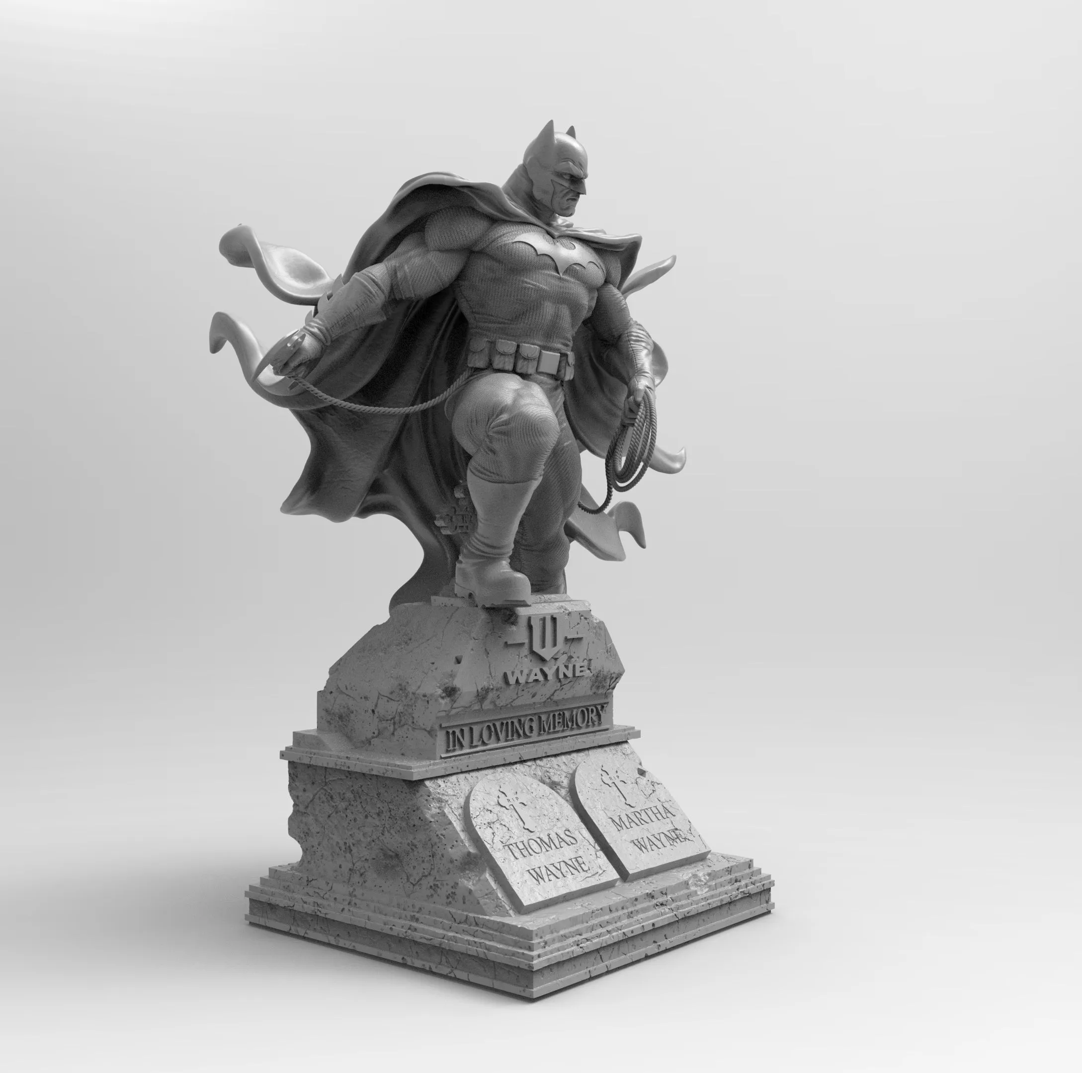 A316 - Comic character design, Bat Guy statue, STL 3D model design print download file