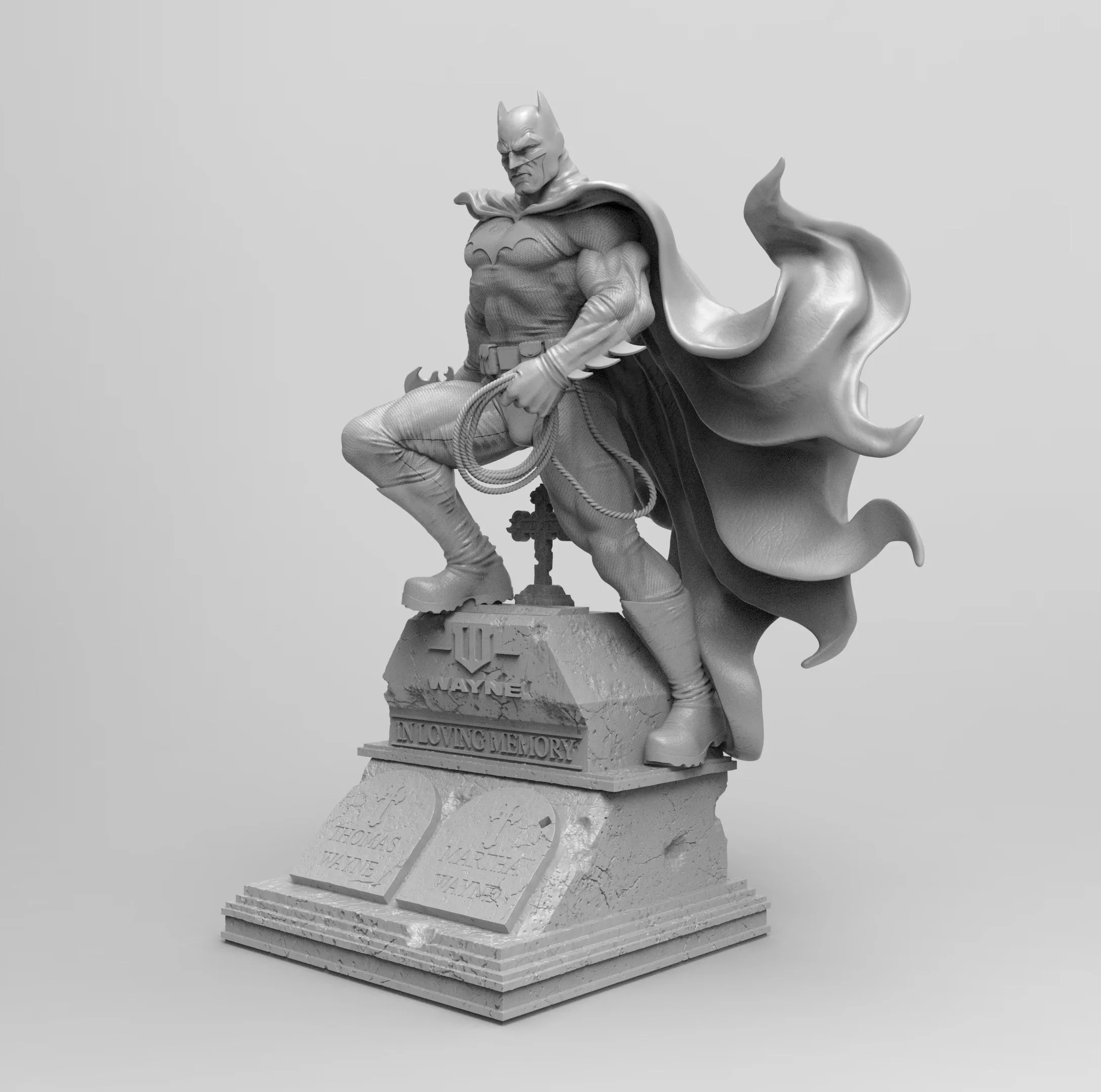 A316 - Comic character design, Bat Guy statue, STL 3D model design print download file