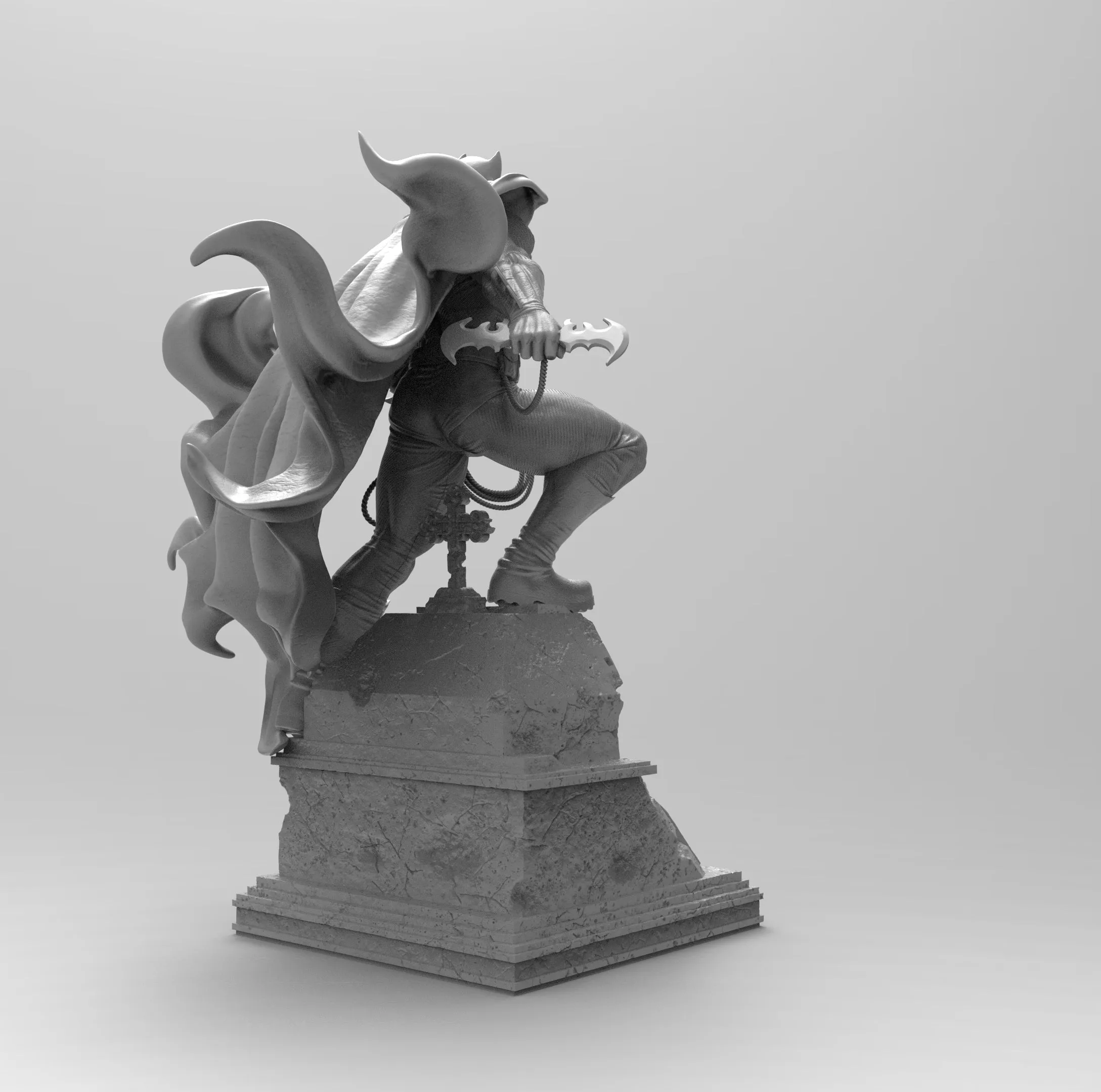 A316 - Comic character design, Bat Guy statue, STL 3D model design print download file