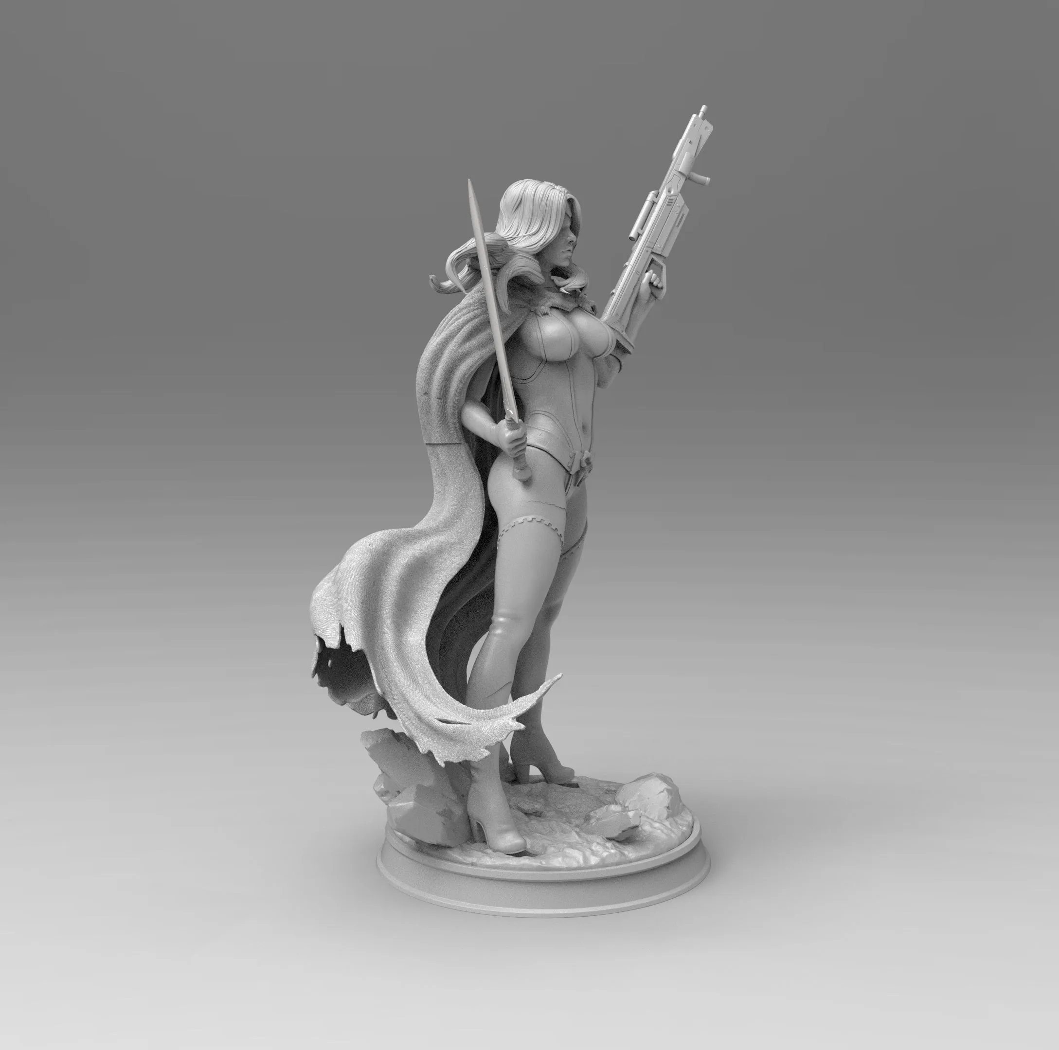 A324 - Comic character design, Green female character, STL 3D model design print download files
