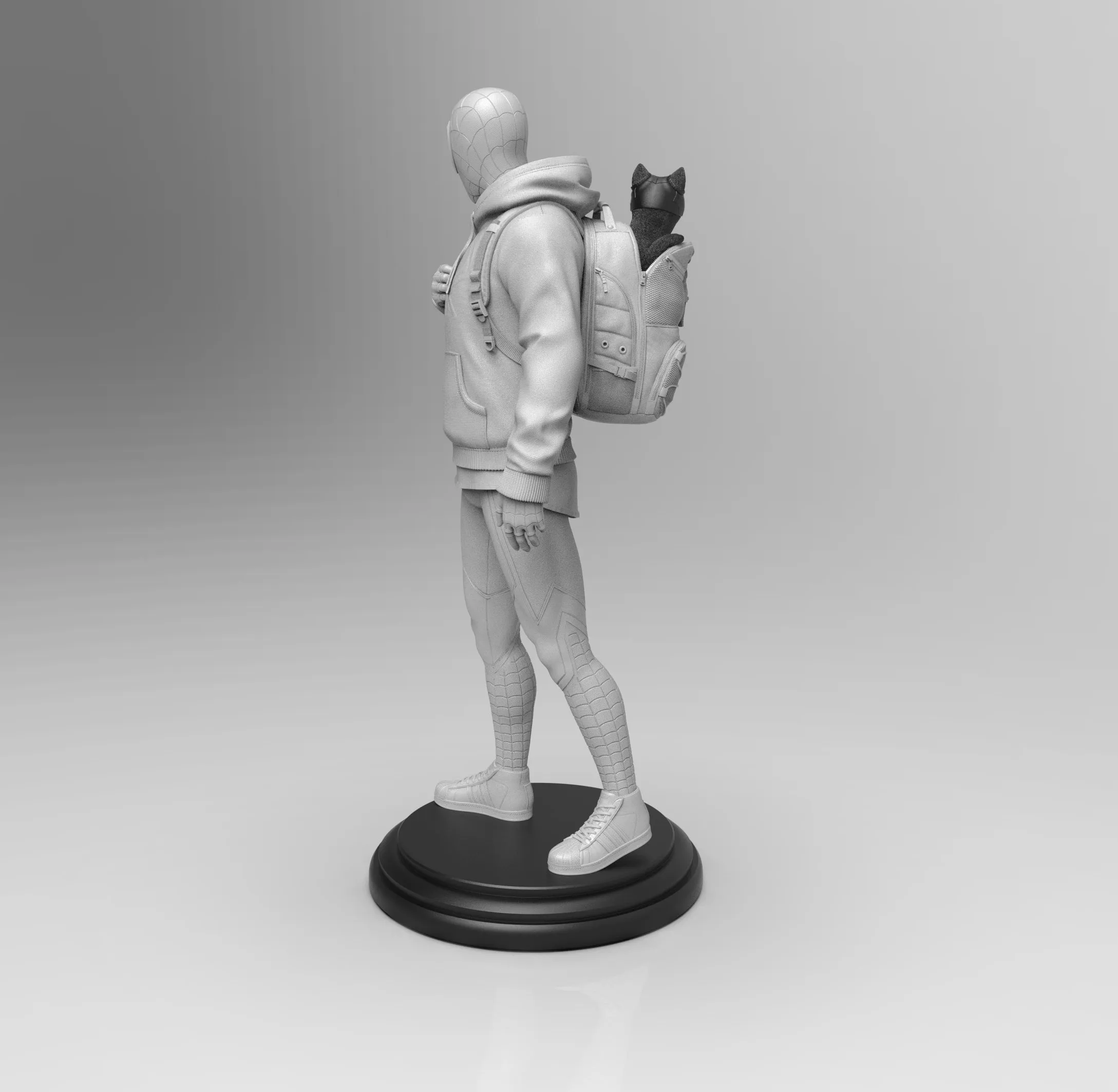 A447 - Comic character design, Spiderman with school uniform, STL 3D model design print download file