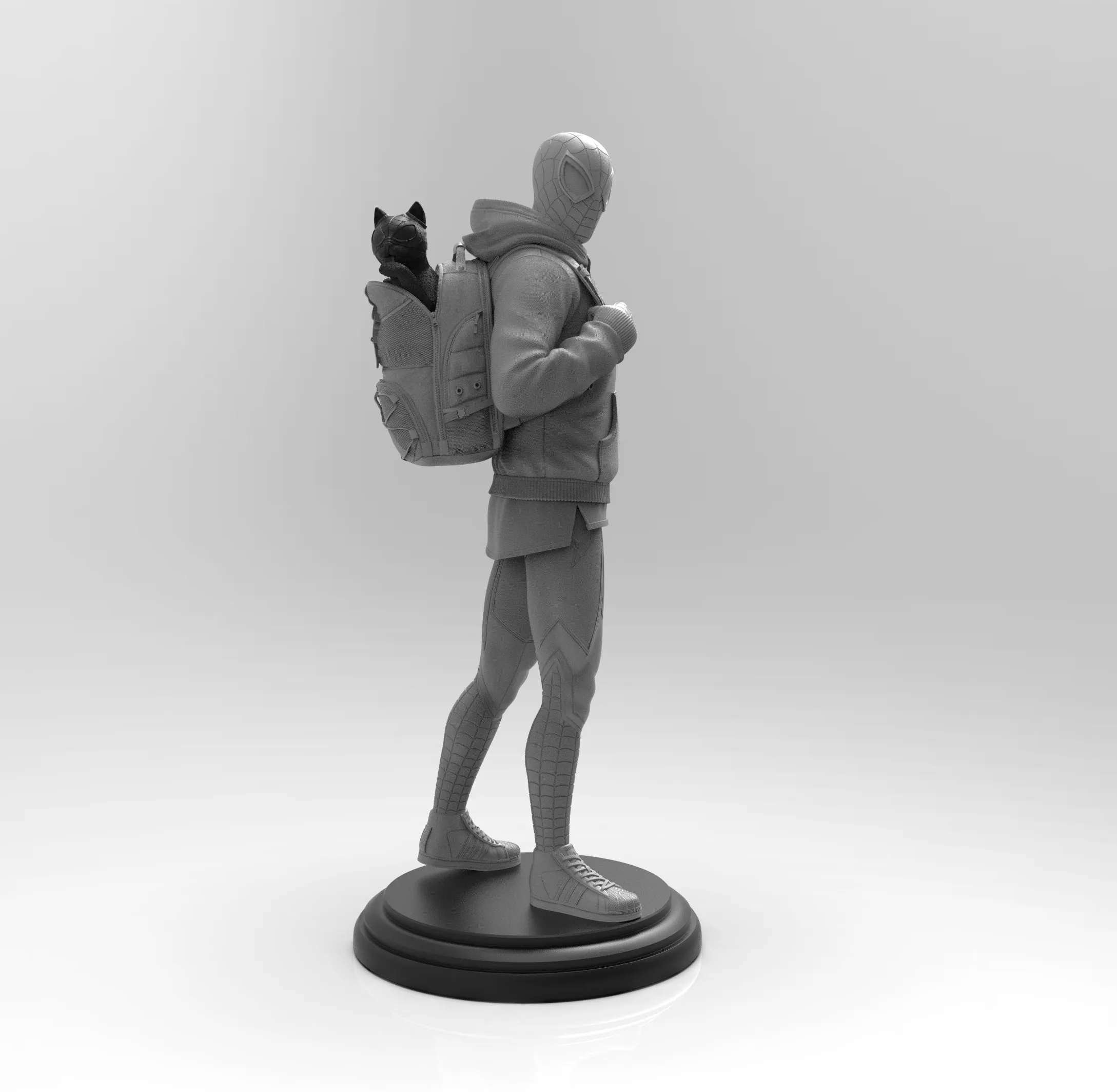 A447 - Comic character design, Spiderman with school uniform, STL 3D model design print download file