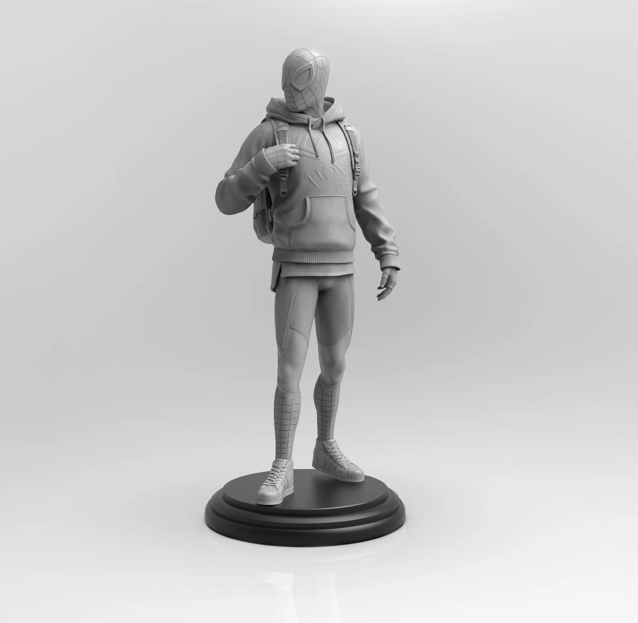 A447 - Comic character design, Spiderman with school uniform, STL 3D model design print download file