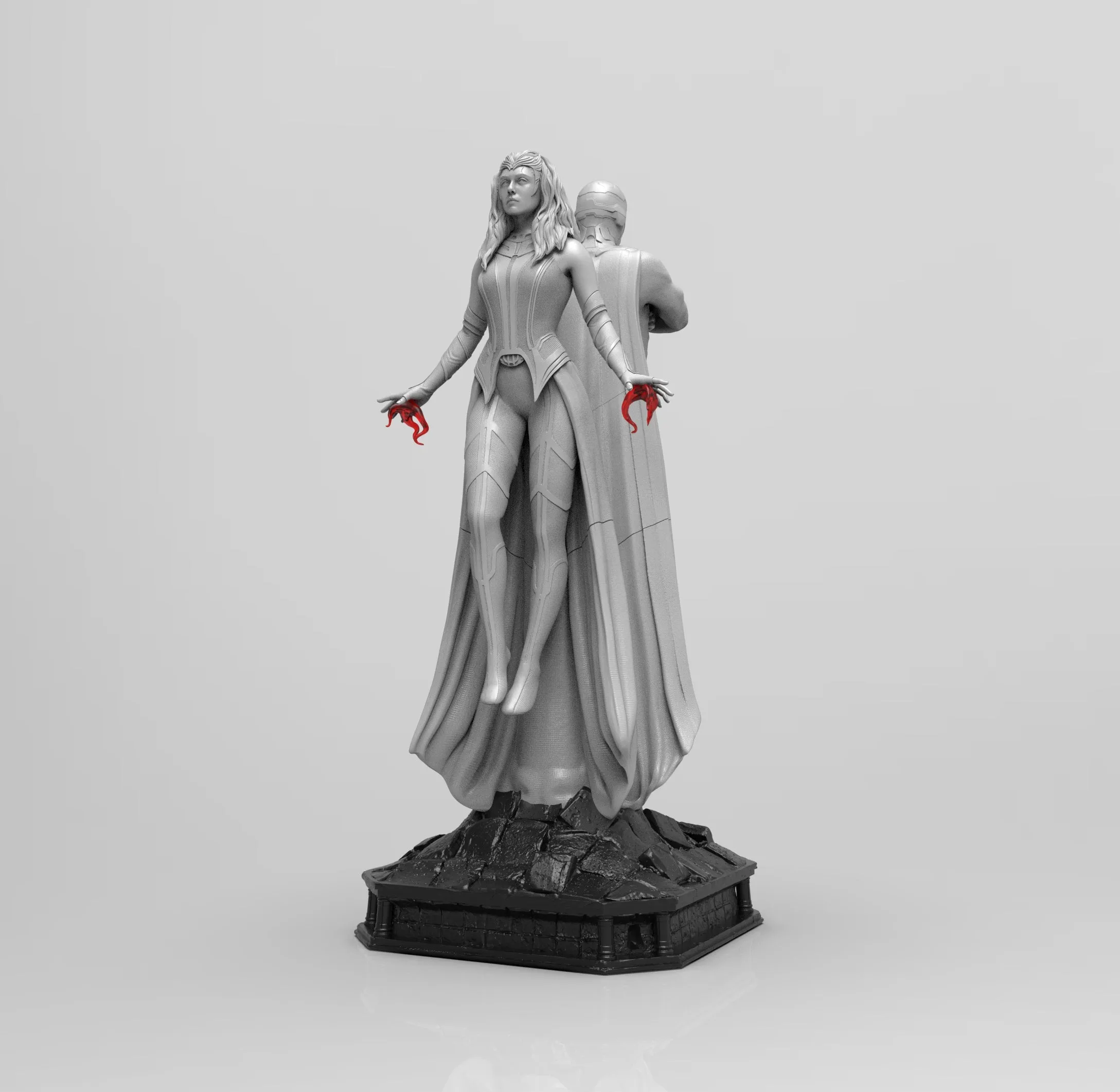 A531 - Comic character design, The Comic couples with cape, STL 3D model design print download files
