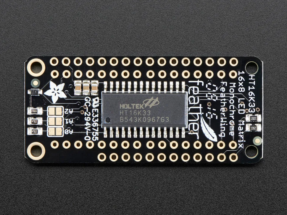 Adafruit 0.8" 8x16 LED Matrix FeatherWing Display Kit - Green