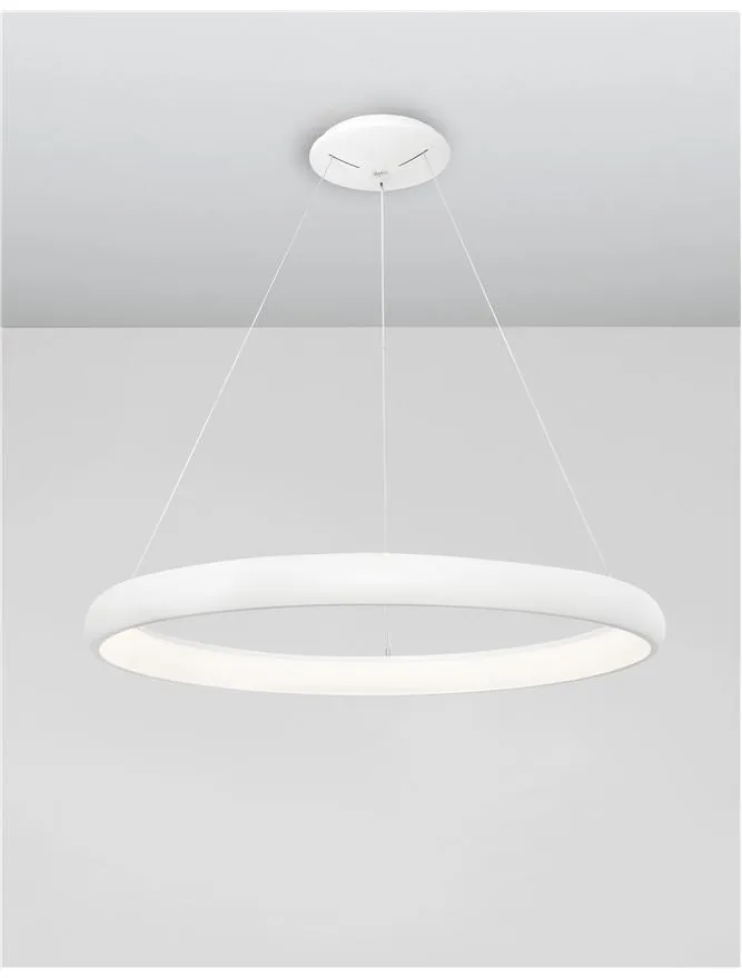 ALB Sandy White Aluminium & Acrylic Dimmable Inner Light Ring Pendant Medium - ID 9453