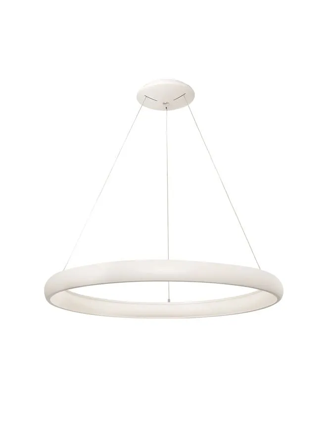 ALB Sandy White Aluminium & Acrylic Dimmable Inner Light Ring Pendant Medium - ID 9453