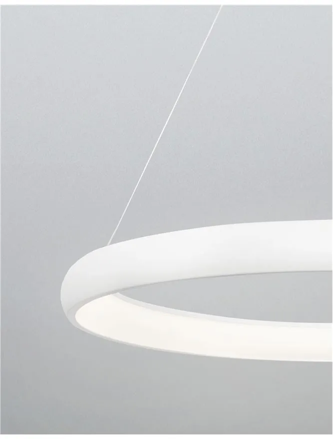 ALB Sandy White Aluminium & Acrylic Dimmable Inner Light Ring Pendant Medium - ID 9453