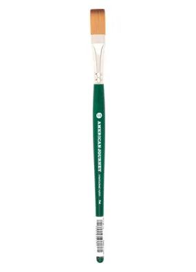 American Journey Interlocked Synthetic Brush - Flat, Size 1/2"