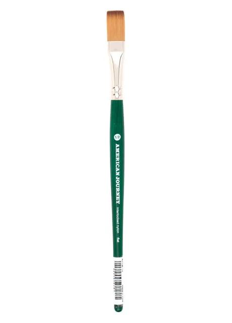 American Journey Interlocked Synthetic Brush - Flat, Size 1/2"