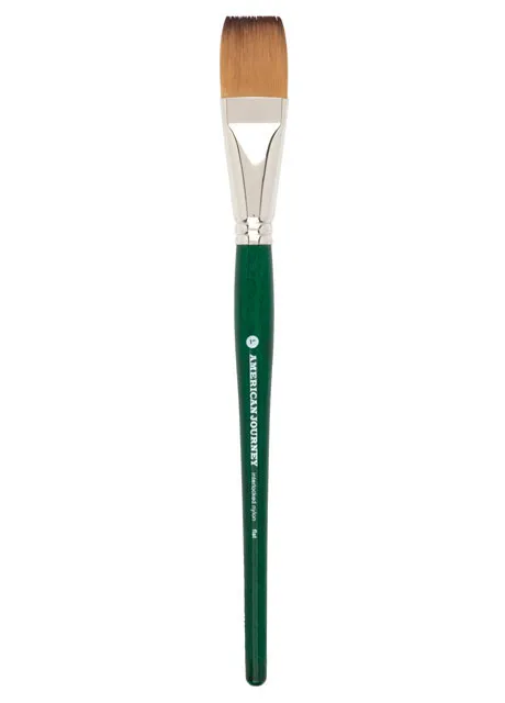 American Journey Interlocked Synthetic Brush - Flat, Size 1"