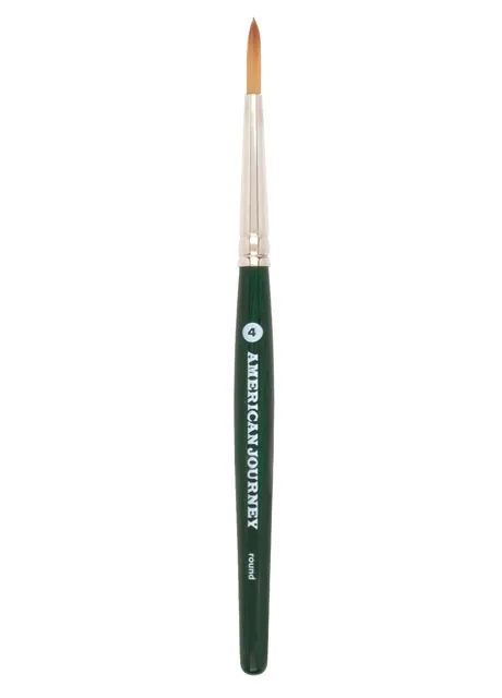 American Journey Interlocked Synthetic Brush - Travel Round, Size 4