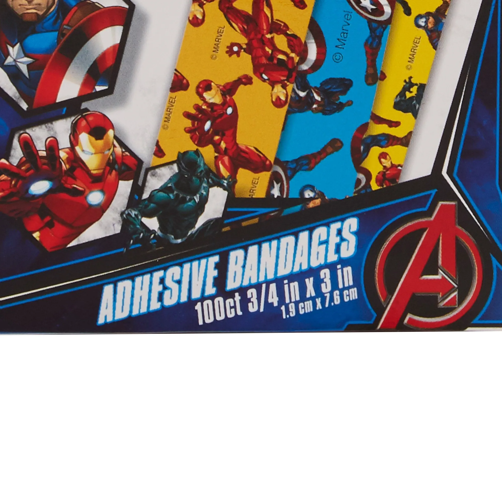 American White Cross Stat Strip Adhesive Strip, Avengers Series, 3/4 x 3 Inches