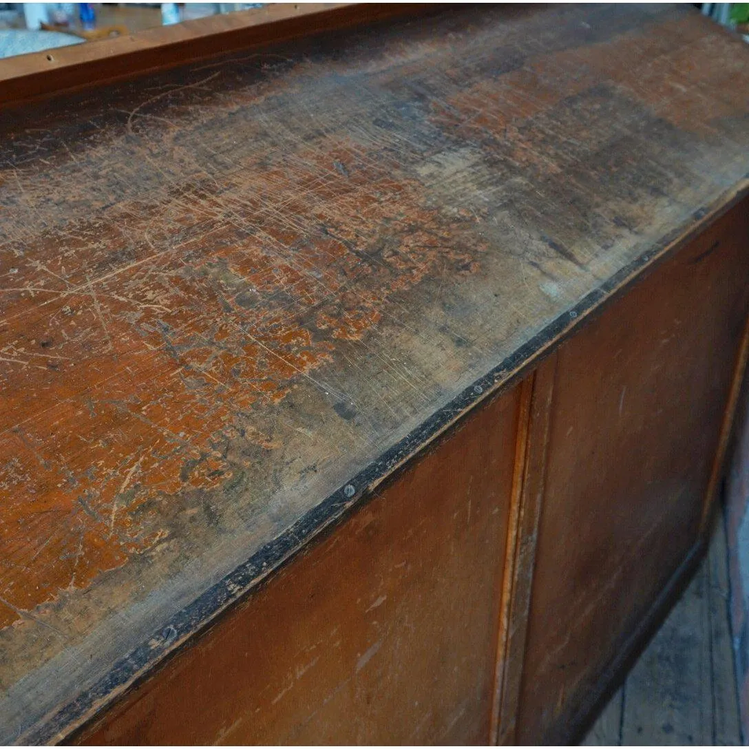 Antique Typesetting Drawer Desk - printers storage drawers