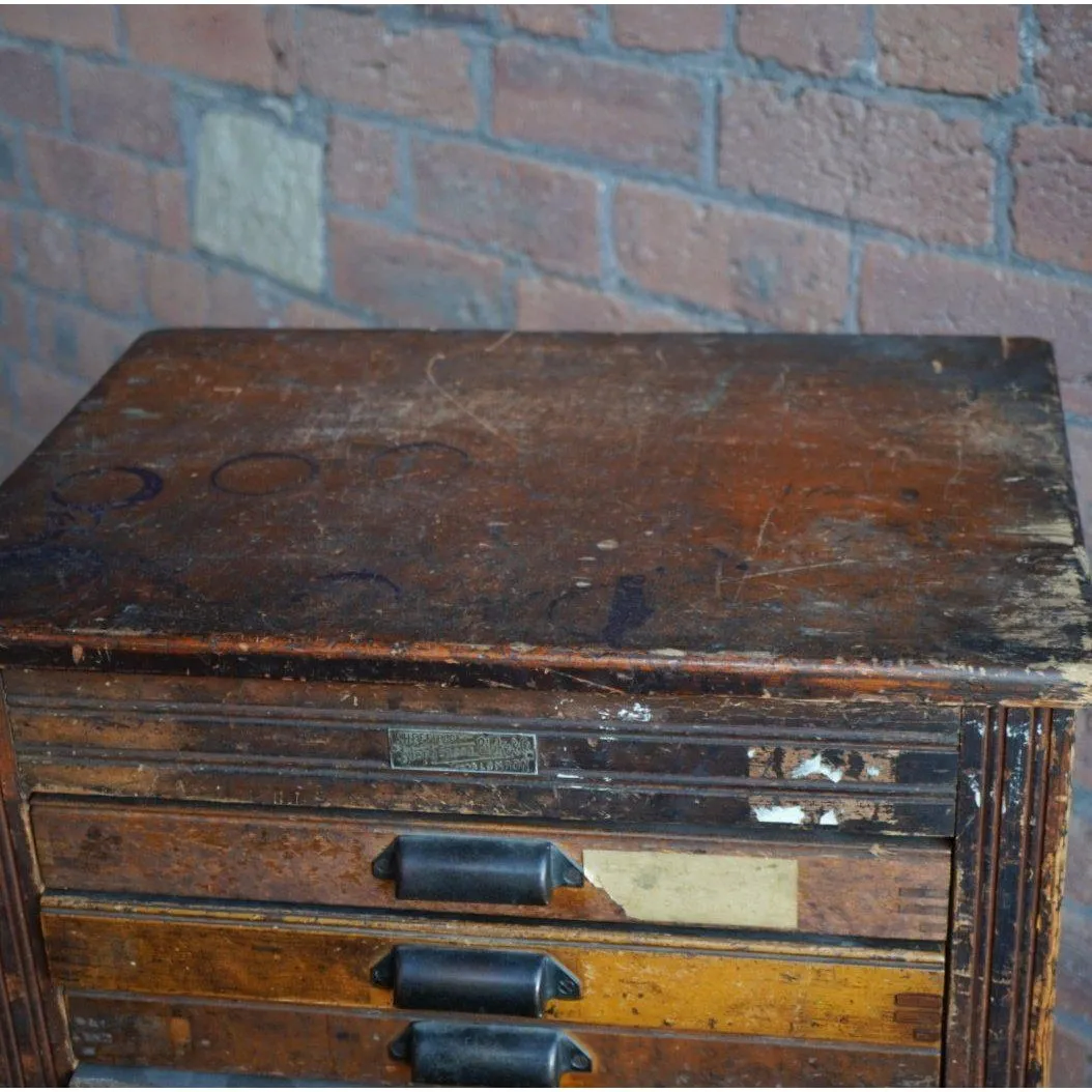 Antique Typesetting, Slim Drawer Unit - printers storage drawers