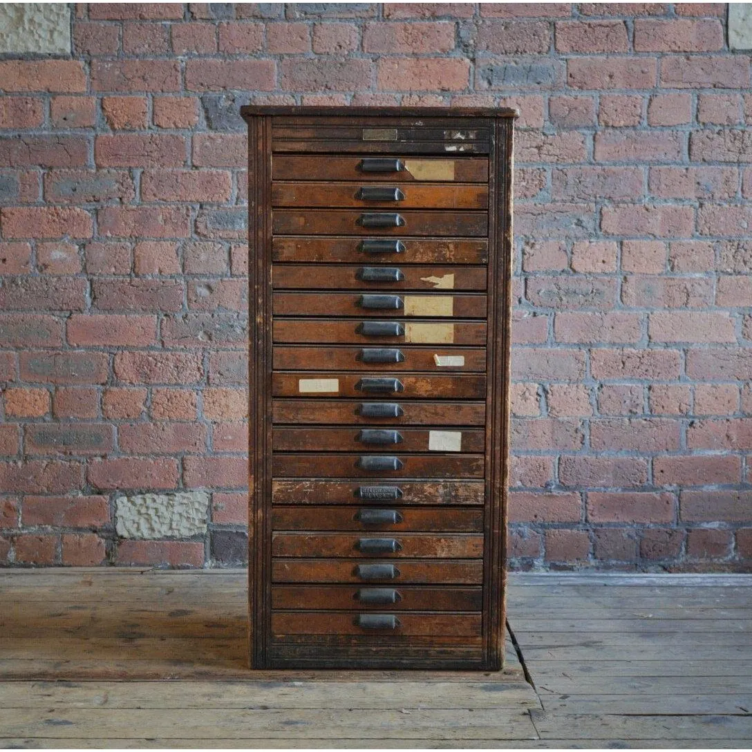 Antique Typesetting, Slim Drawer Unit - printers storage drawers