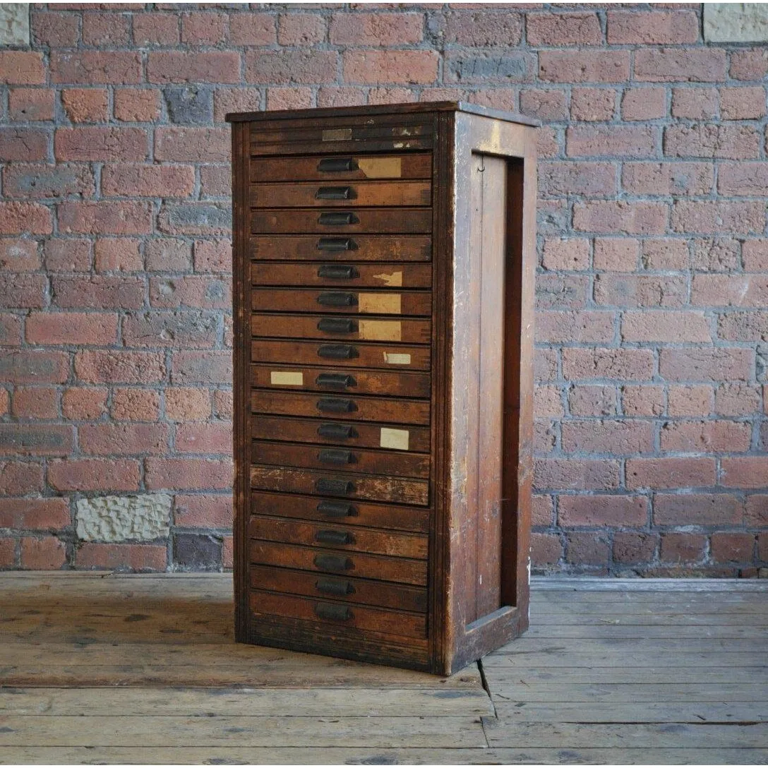 Antique Typesetting, Slim Drawer Unit - printers storage drawers