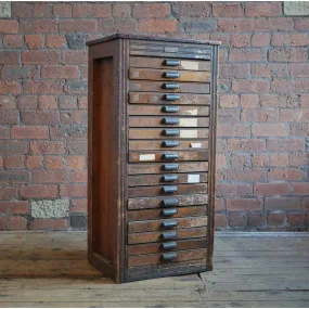 Antique Typesetting, Slim Drawer Unit - printers storage drawers