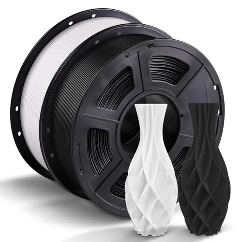 ANYCUBIC PLA 3D Printer Filament Bundle 4KG, 3D Printing PLA Filament 1.75mm Dimensional Accuracy  /- 0.02mm, 4 Pack 1KG Spool (2.2 lbs), 2 Pack of Gray & 2 Pack of White
