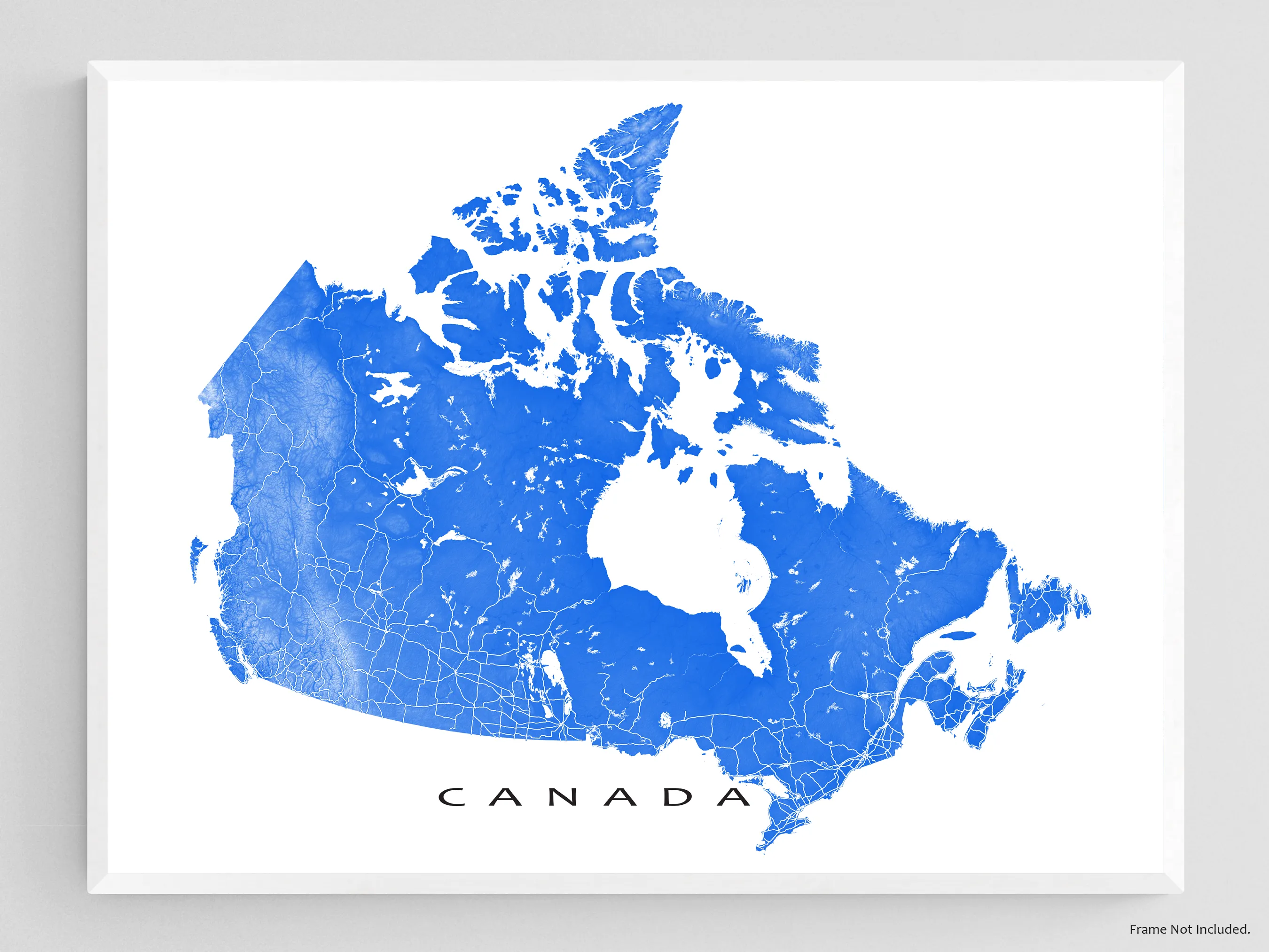 Canada Map Wall Art Print, Topographic 3D Canada Poster Roads Maps, Toronto Vancouver Montreal