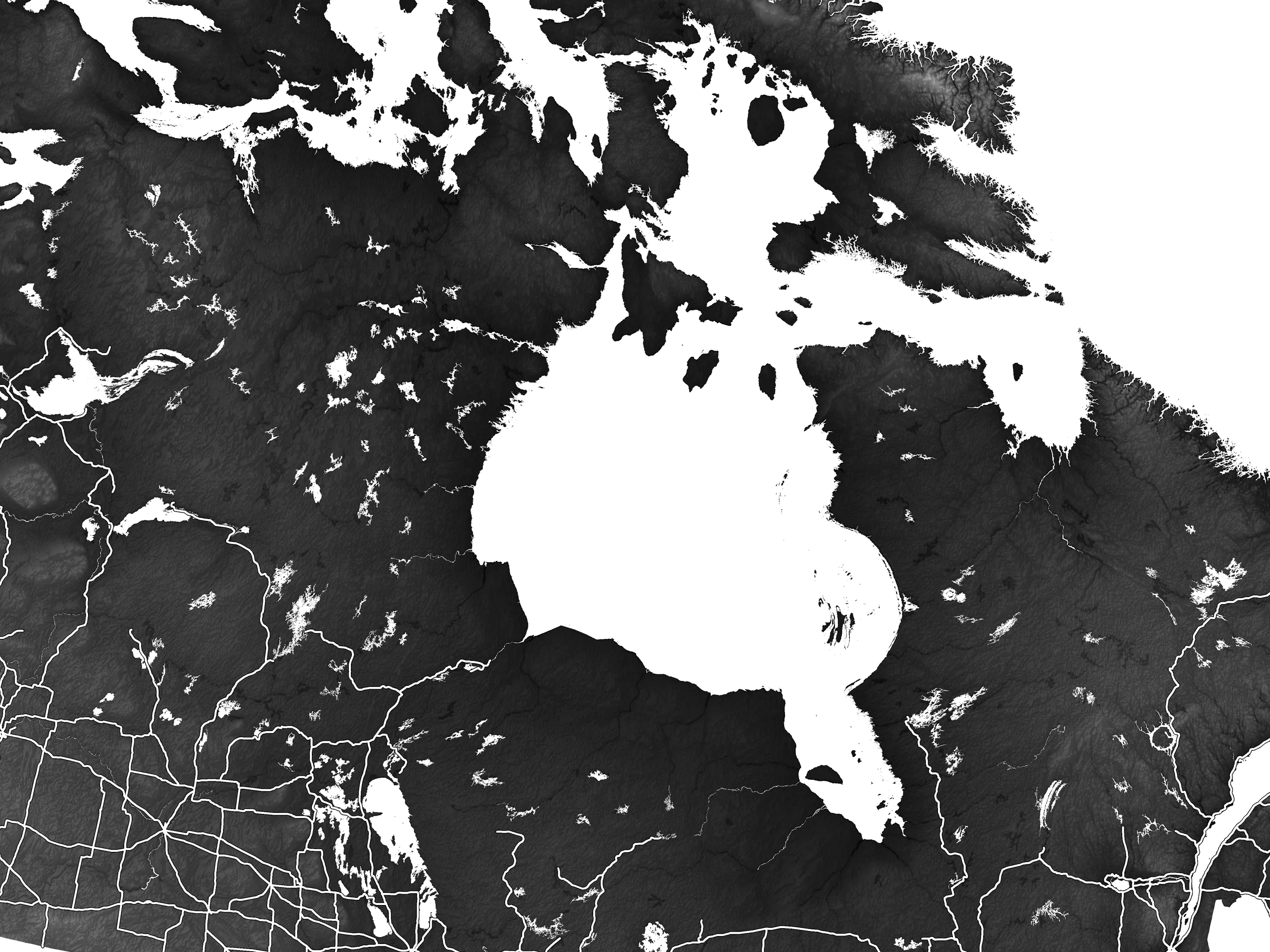 Canada Map Wall Art Print, Topographic 3D Canada Poster Roads Maps, Toronto Vancouver Montreal