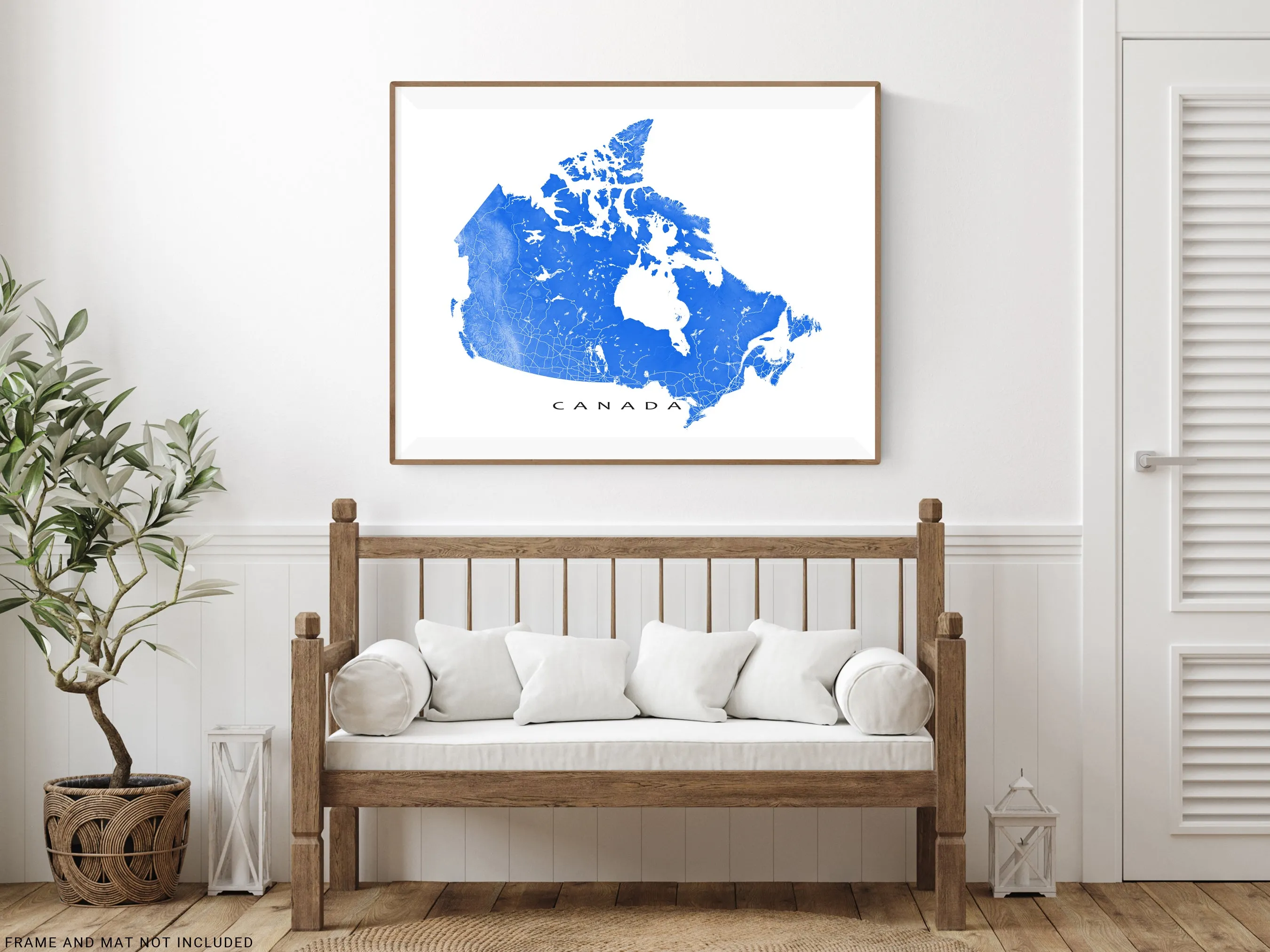 Canada Map Wall Art Print, Topographic 3D Canada Poster Roads Maps, Toronto Vancouver Montreal