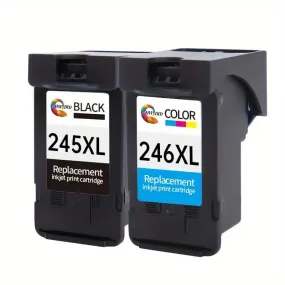 Canon PG-245XL CL-246XL Inkjet Cartridges Set, Remanufactured Cartridges Black (PG 245XL) & Color (CL 246XL)