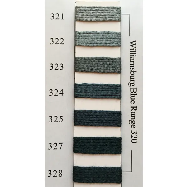 Colors 321 - 328 Williamsburg Blue Range