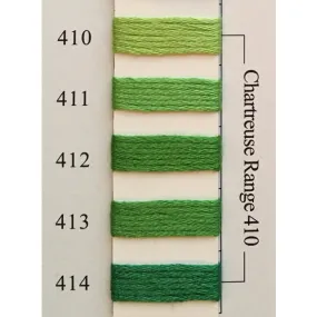 Colors 410 - 414 Chartreuse Range