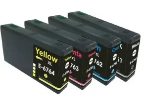 Compatible Epson 676XL Ink Cartridges (High Capacity), 4 Color Set For Epson Workforce Pro Printers