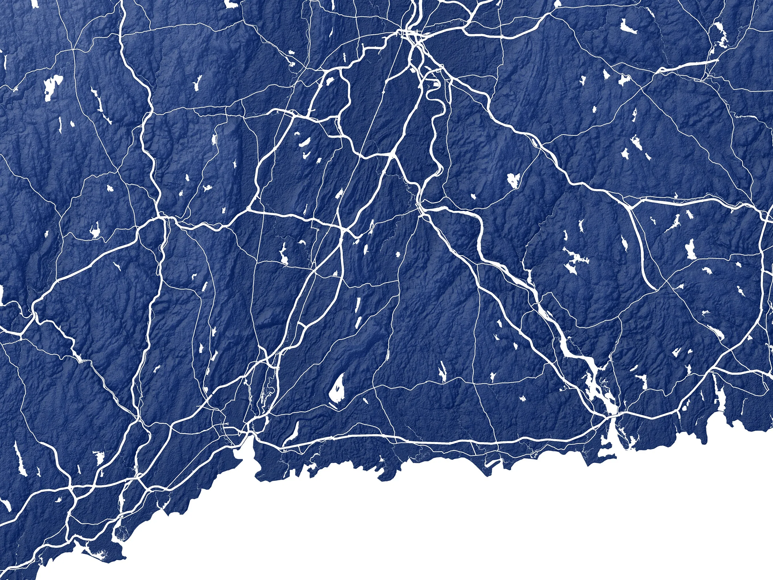 Connecticut Map Print - Topographic Map of Connecticut State Wall Art Prints, CT Maps