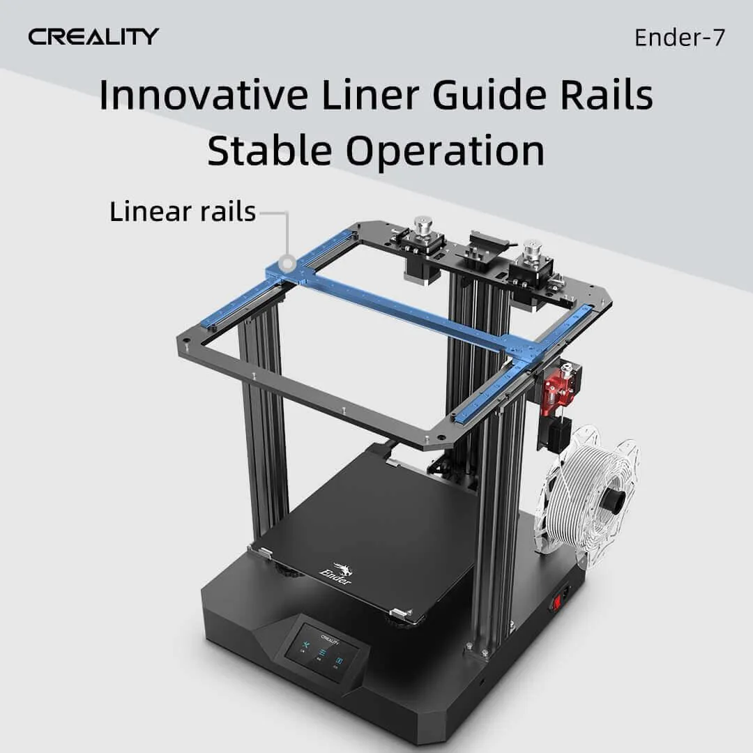 Creality Ender 7 3D Printer 250 mm/s High-Speed Printing with High Precision Linear Rail Core XY Structure, Dual Cooling Fans, FDM 3D Printing