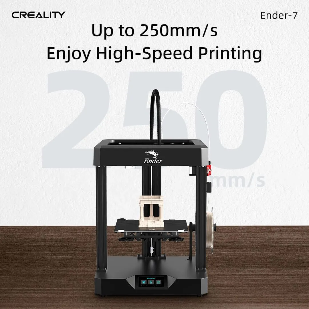 Creality Ender 7 3D Printer 250 mm/s High-Speed Printing with High Precision Linear Rail Core XY Structure, Dual Cooling Fans, FDM 3D Printing