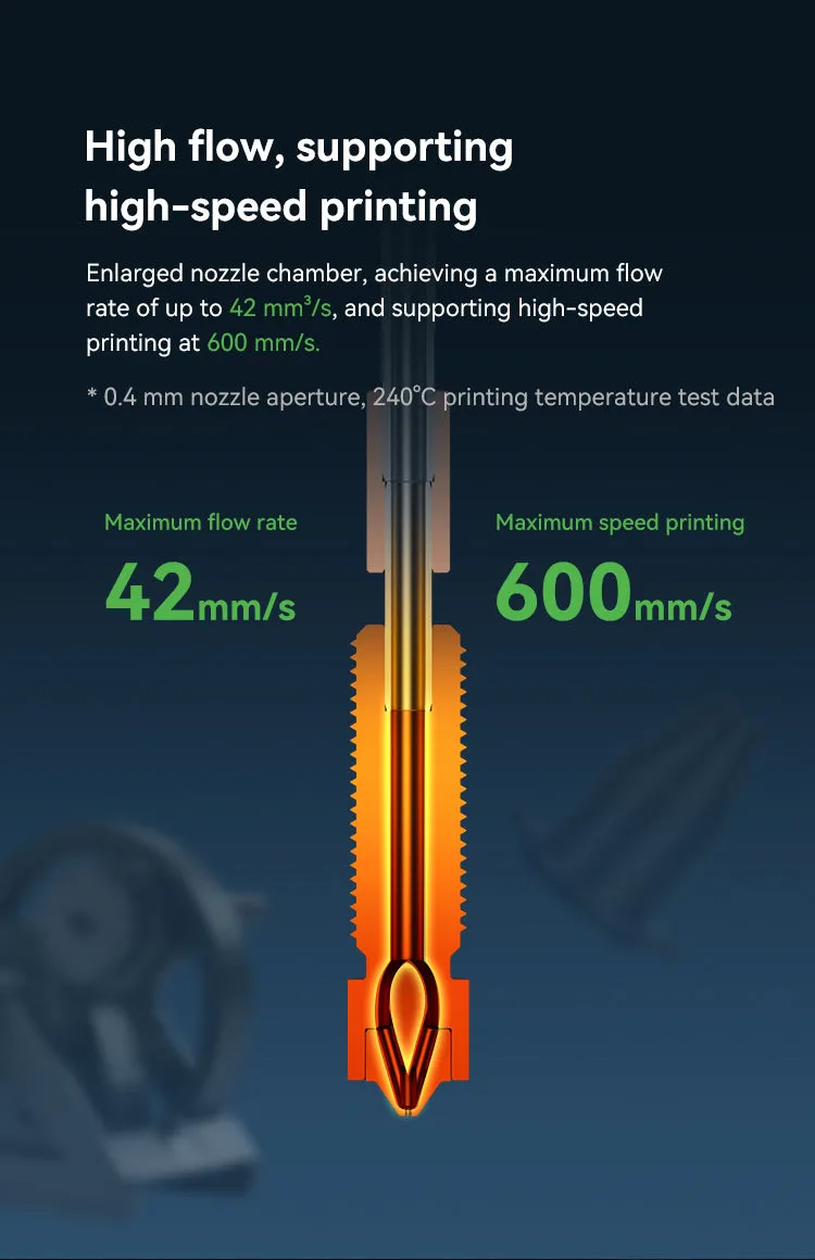 Creality Official E3D Obxidian™ High Flow Nozzle, Support Maximum Flow Rate of 42mm³/s by Multi-channel Design, Integrated Design Quick-Swap Nozzle for K1C, Ender 3 V3, Ender 3 V3 Plus, K1 Max, K1-AU STOCK