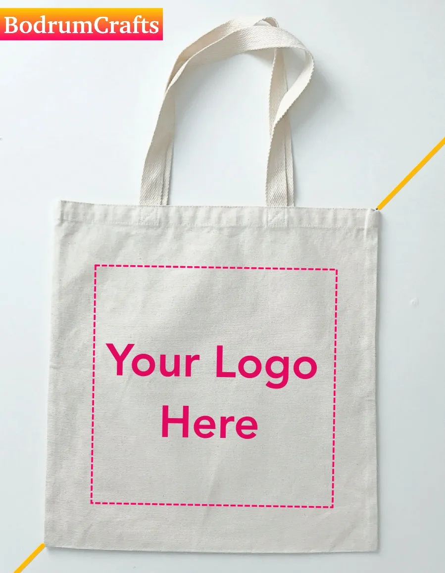 Custom Printed Heavy Canvas Tote Bags with 3 Colors Logo