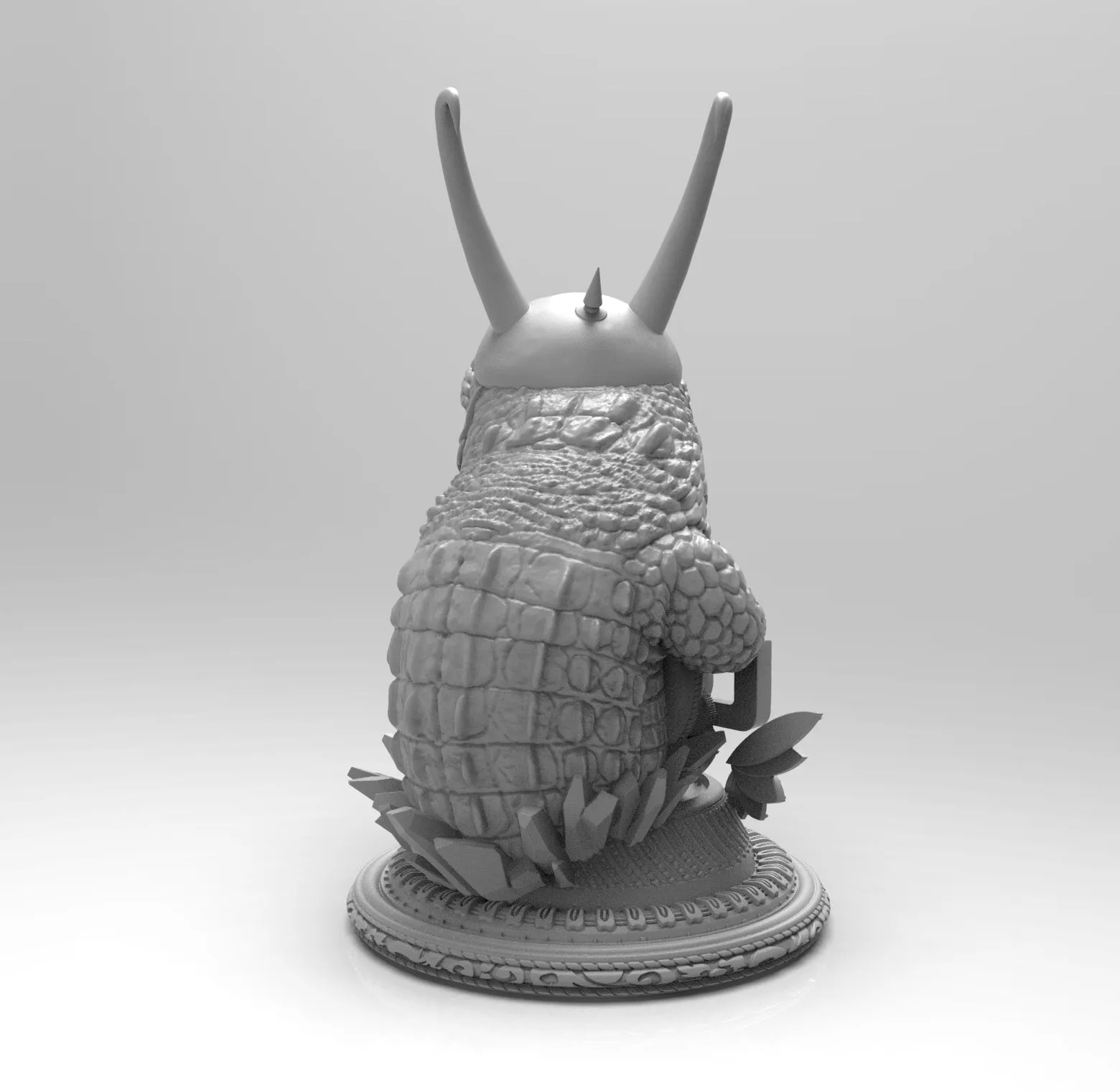 E003 - Comic drama character deisng, The Crocodile character with Horn helmet, STL 3D model design print download files