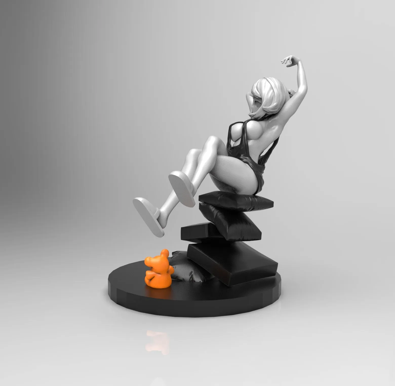 E009 - NSFW Anime character deisng, Hot Waifu Ura with singlet statue, STL 3D model design print download files