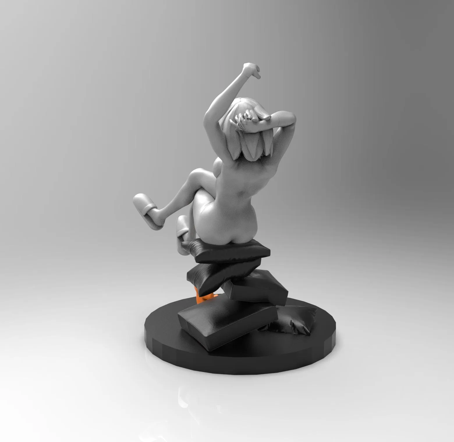 E009 - NSFW Anime character deisng, Hot Waifu Ura with singlet statue, STL 3D model design print download files