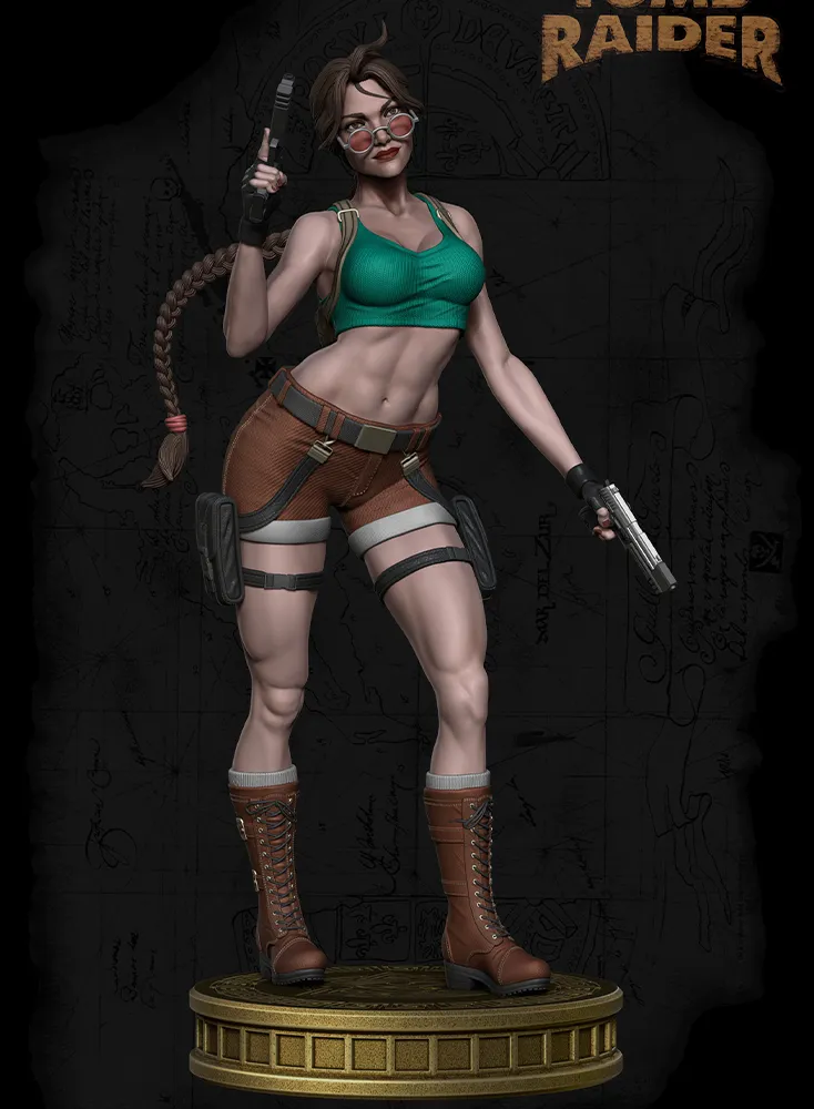 E019 - Games Character design, The Tomb girl , STL 3D model design print download files
