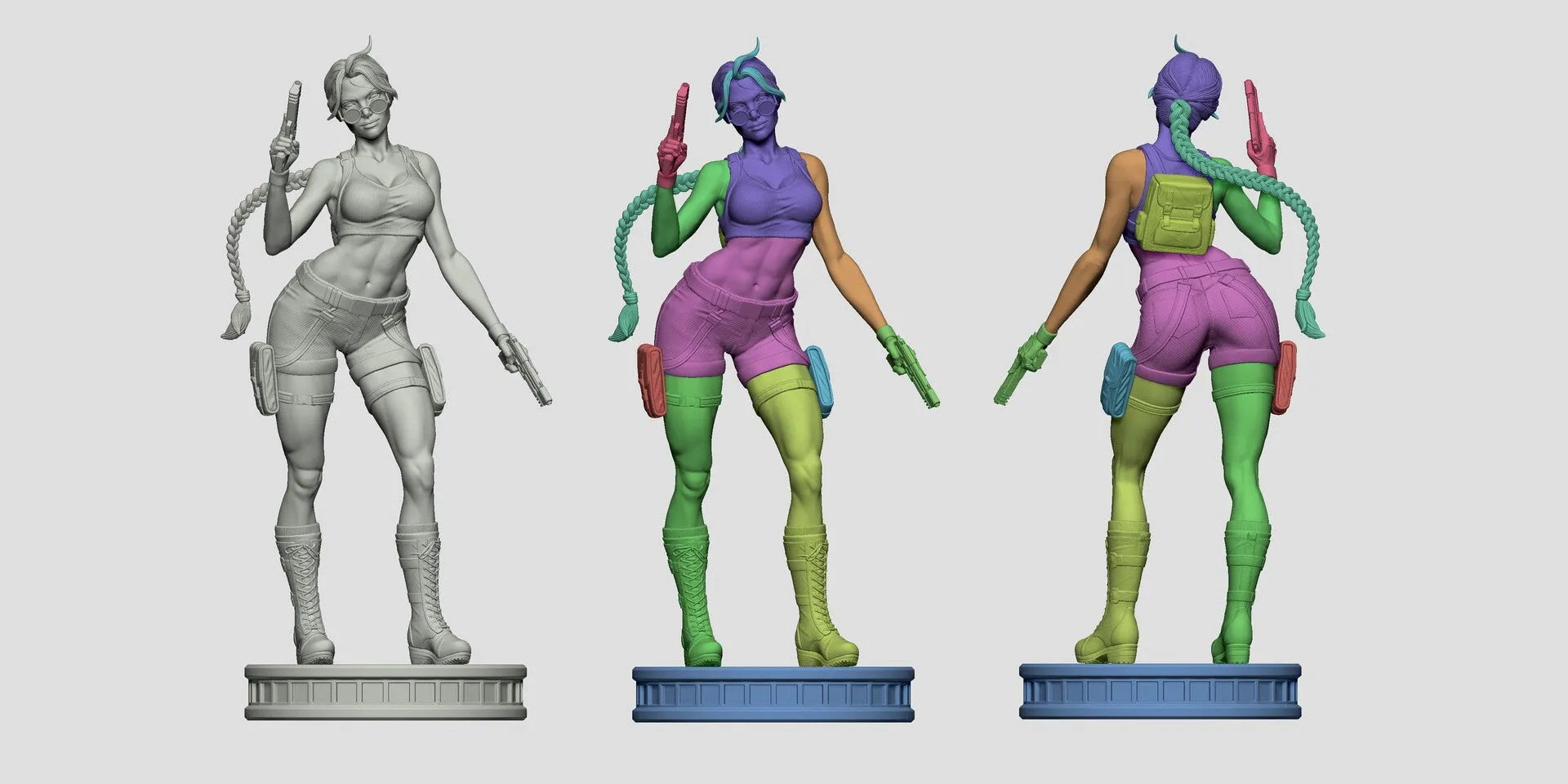 E019 - Games Character design, The Tomb girl , STL 3D model design print download files