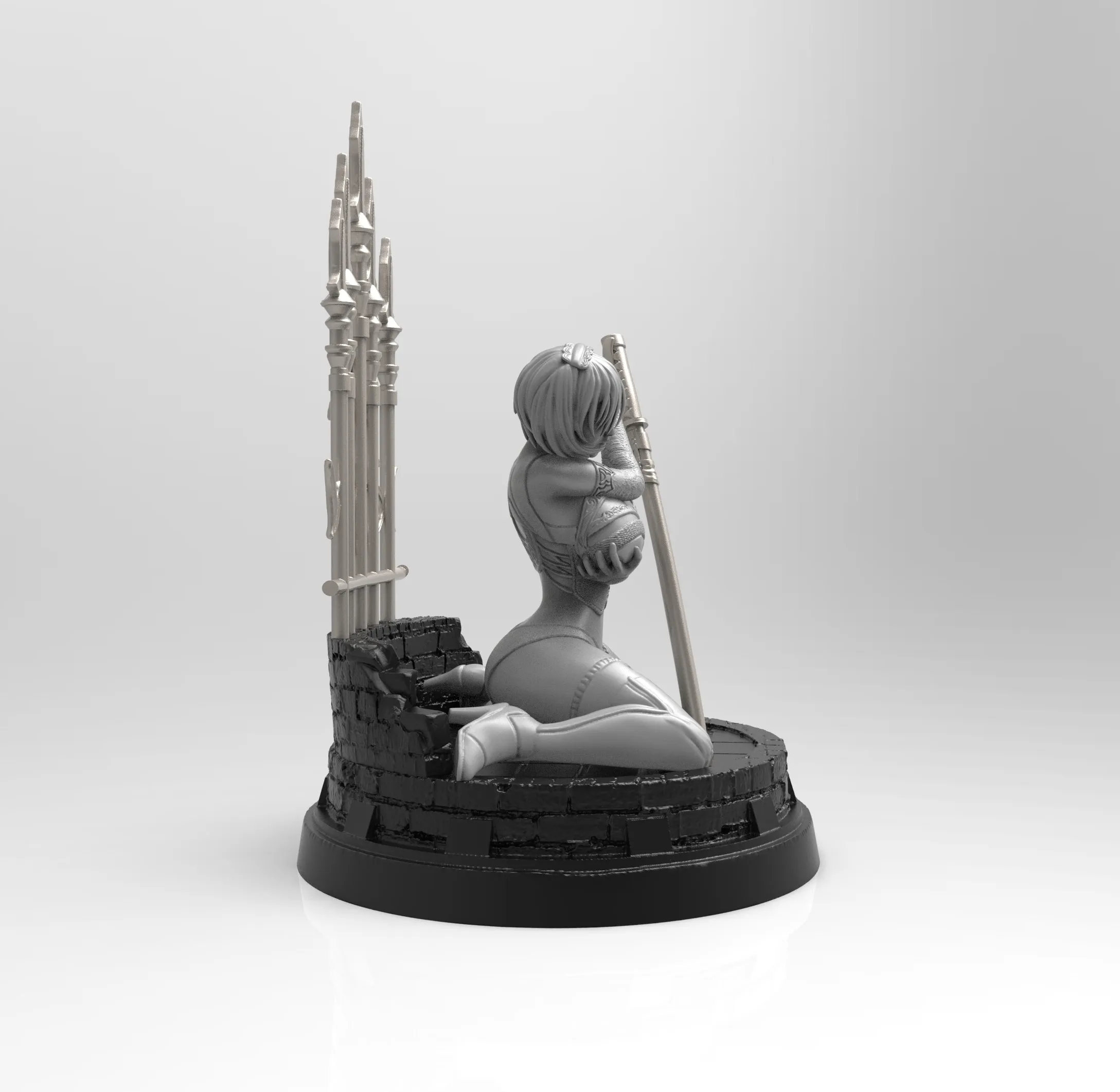E021 - NSFW Games character design, THe Nair 2D statue design, STL 3D model design print download files