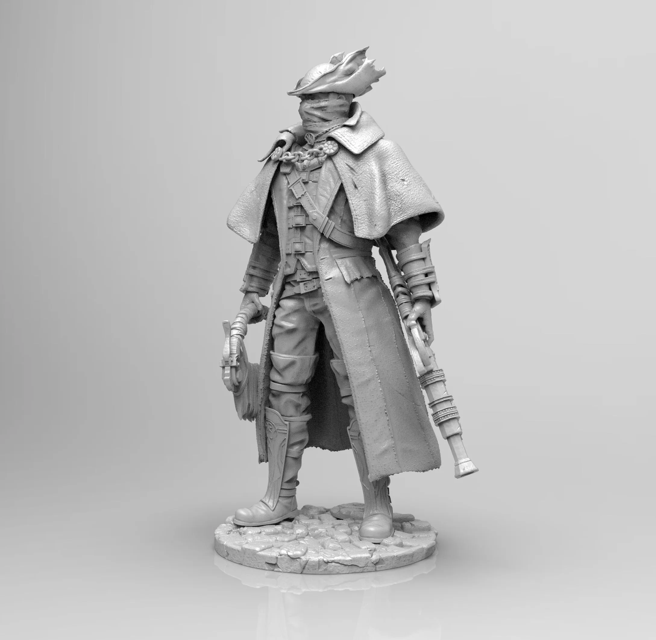 E030 - Games character design, The Red Blood Borne Hunter, STL 3D model design print download files