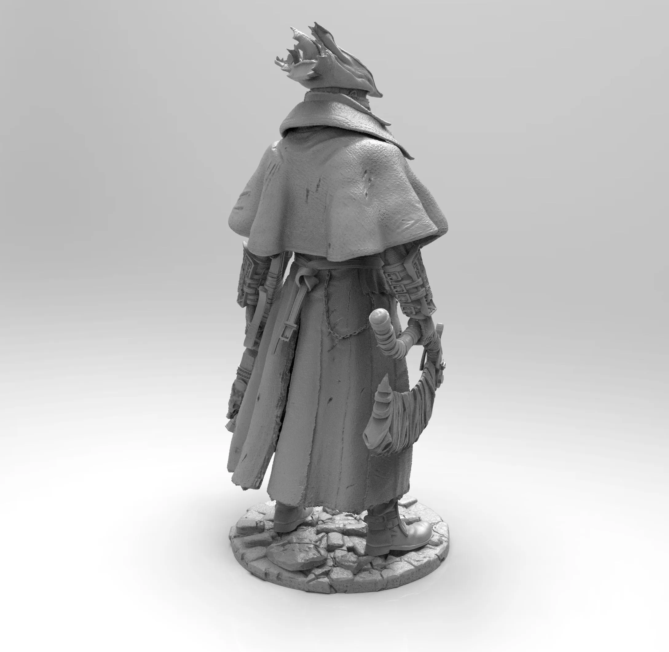 E030 - Games character design, The Red Blood Borne Hunter, STL 3D model design print download files