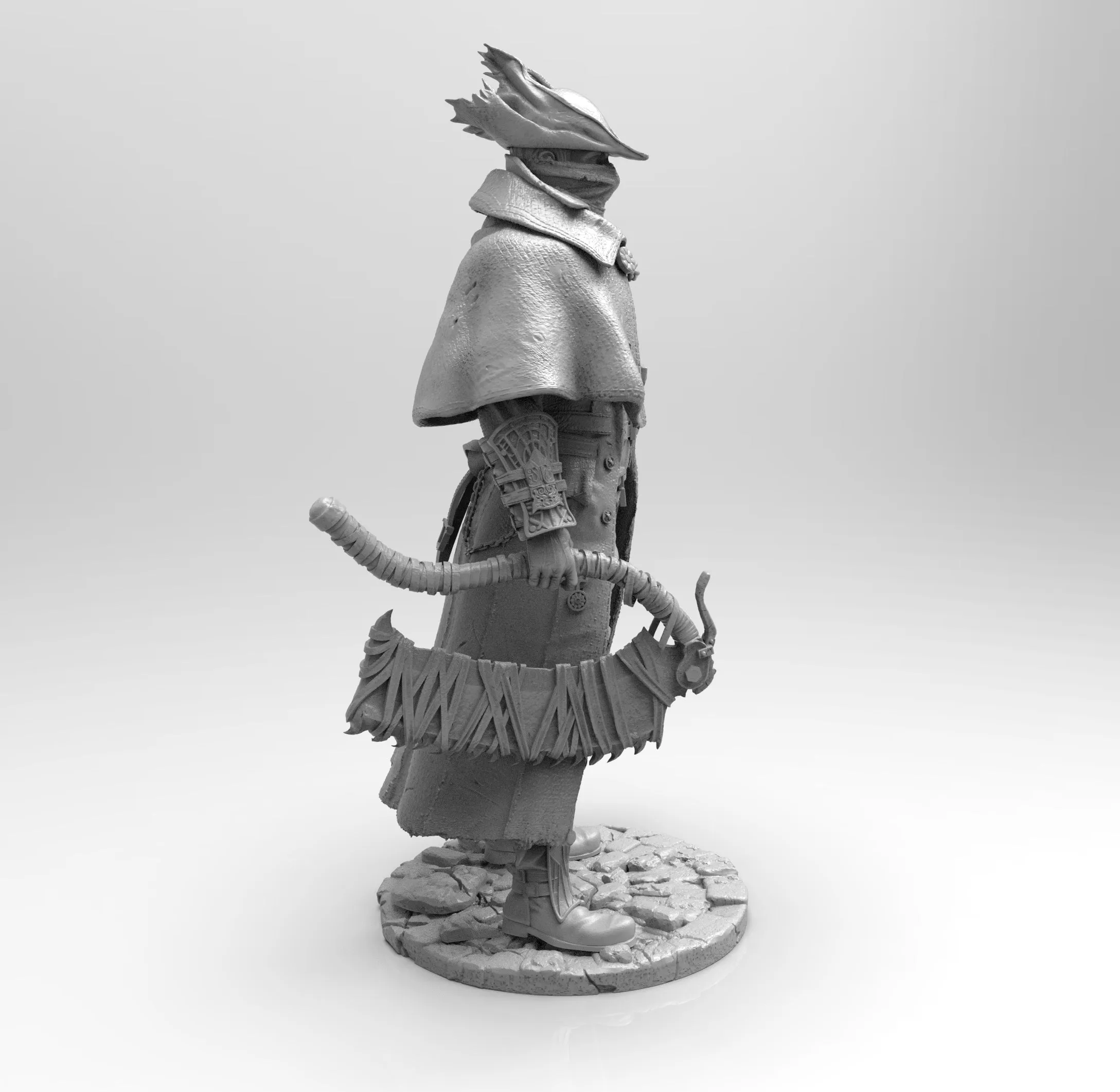 E030 - Games character design, The Red Blood Borne Hunter, STL 3D model design print download files