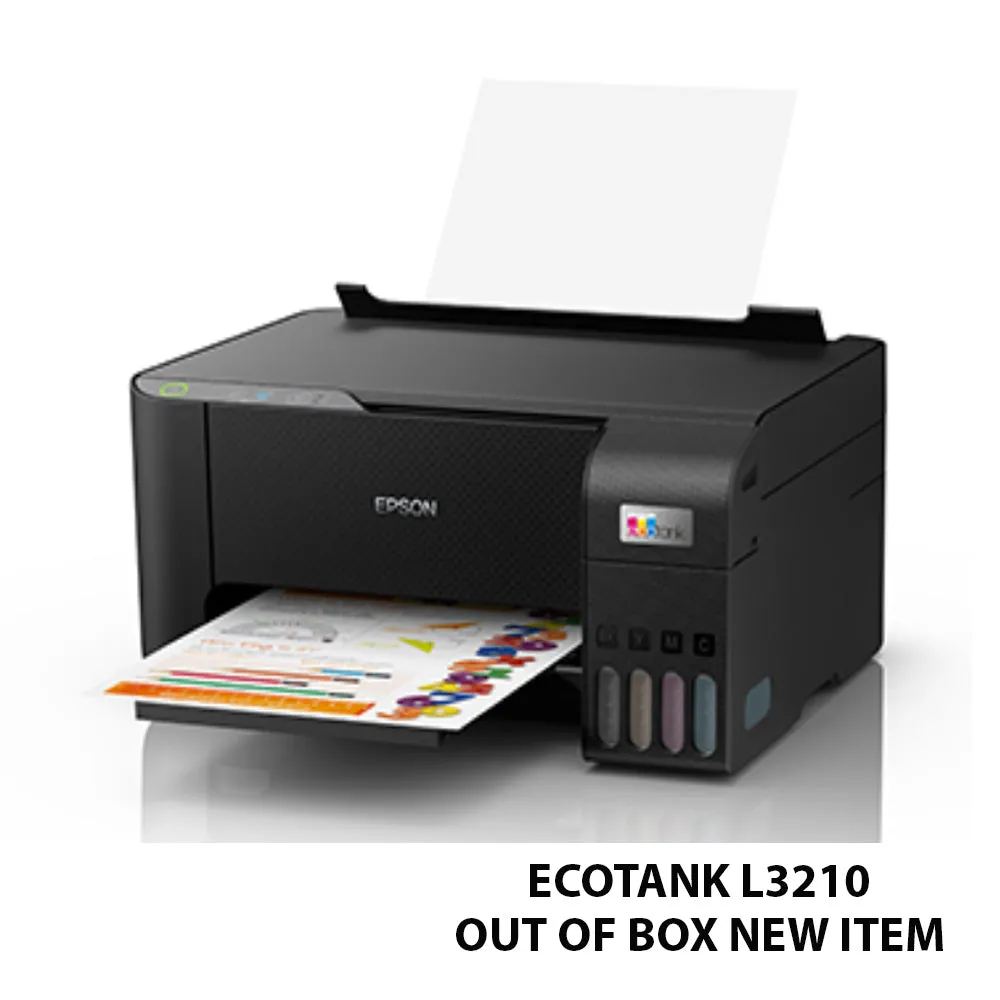 Epson L3210 3-in-1 Multifunctional EcoTank Printer with Epson Heat-Free Technology for Printing, Scanning and Copying
