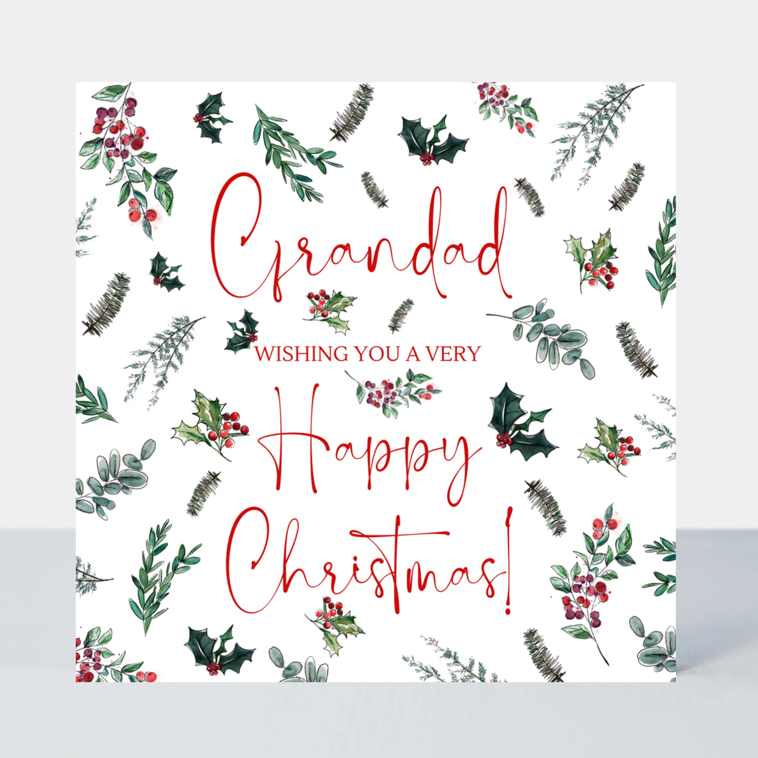 Evergreen Grandad Happy Christmas Card